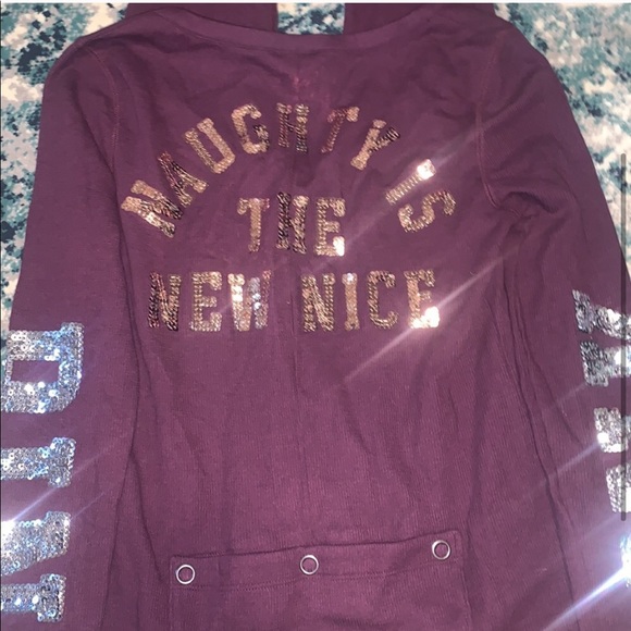 Rare VS Pink Bling Sequin Holiday Onsie Naughty - Picture 15 of 16